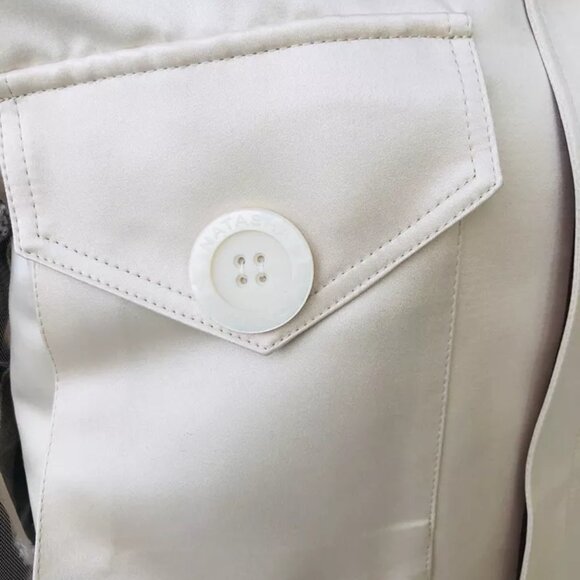 Natasha Zinko Ivory Jacket With Embellished Sleeves and Oversized Buttons, 34 - Picture 7 of 7